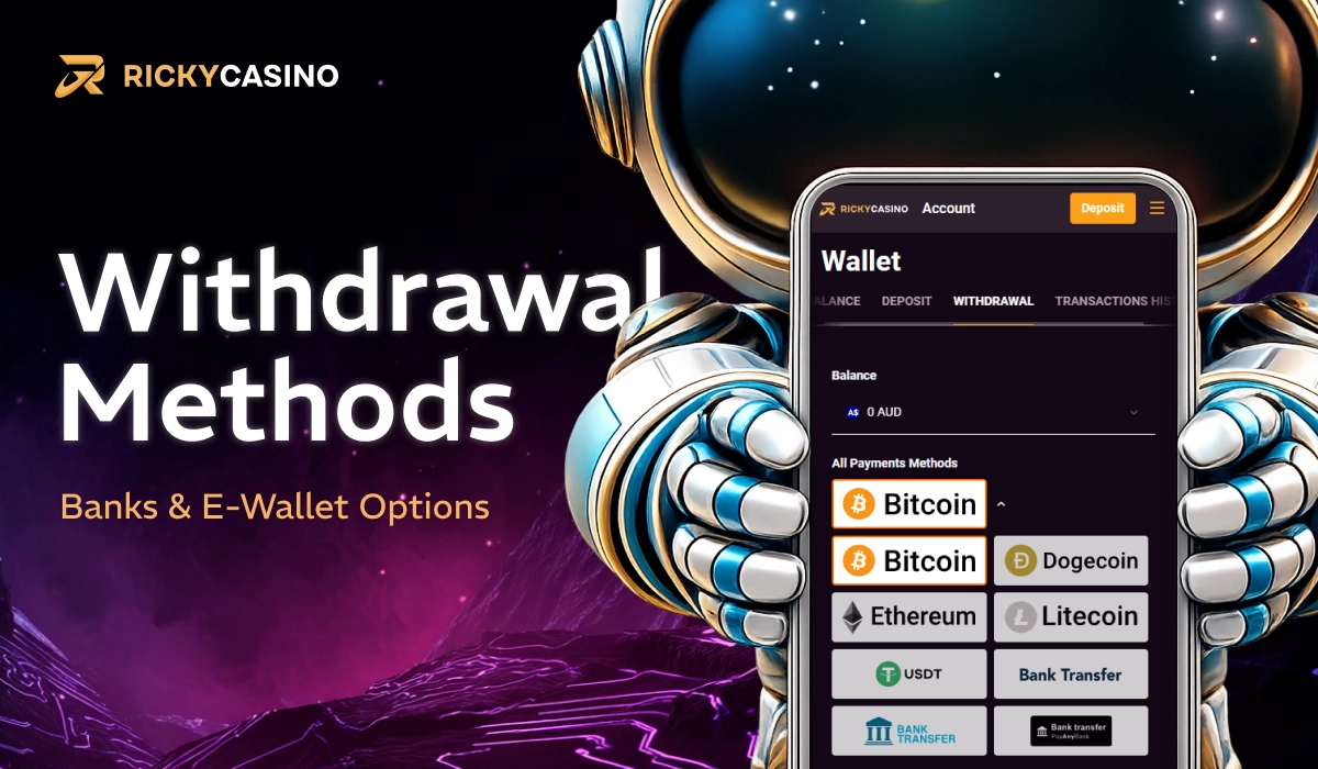 Ricky Casino withdrawal methods with wallet and payment options