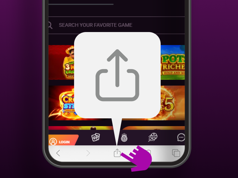Tap the Share icon in Safari to install
