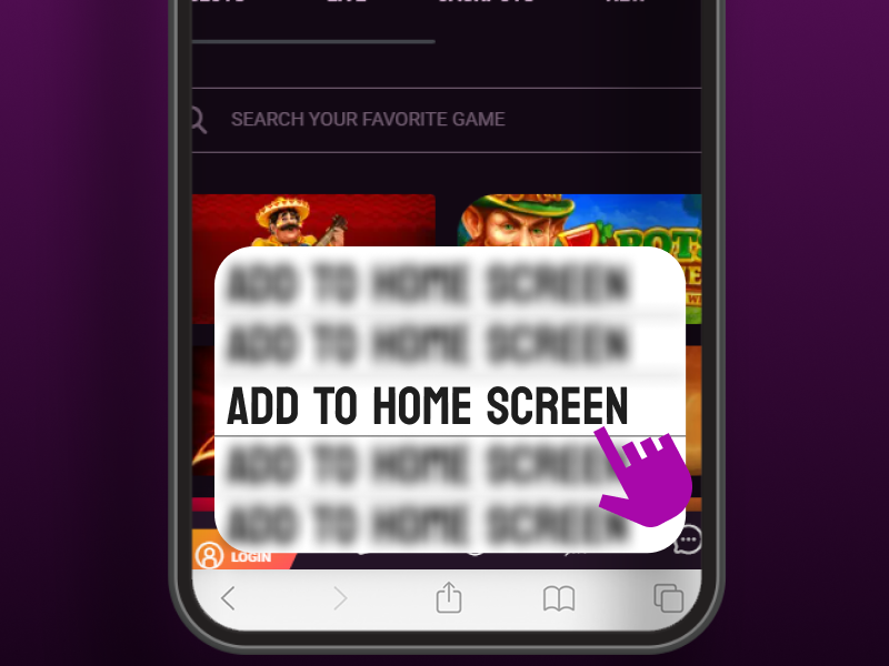 Select “Add to Home Screen” in Safari menu