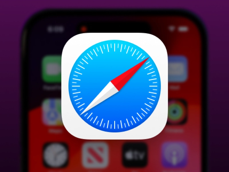 Safari browser icon on iPhone screen for accessing Ricky Casino web app