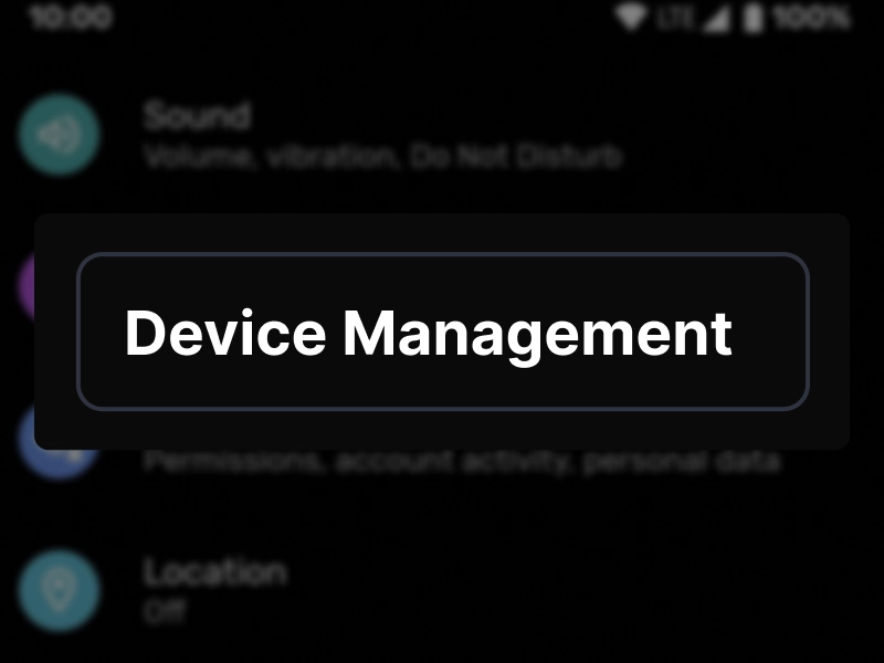 iPhone Device Management screen